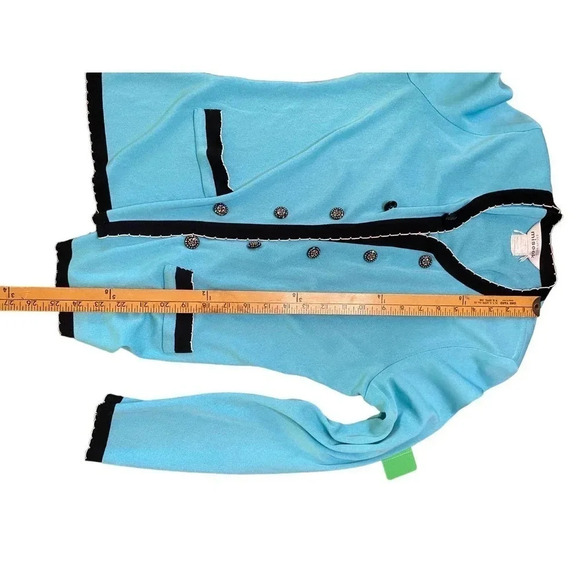 Exclusively Misook Women's Blue‎ Knit Open Front Cardigan with Tank Set Size S - Picture 6 of 11